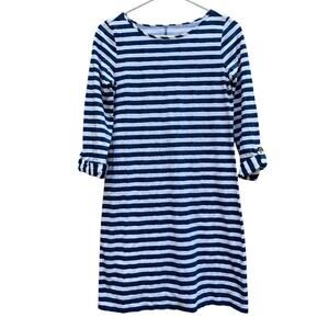 Lilly Pulitzer Marlowe Dress Bright Navy Positano Stripe 100% Cotton Women's XS